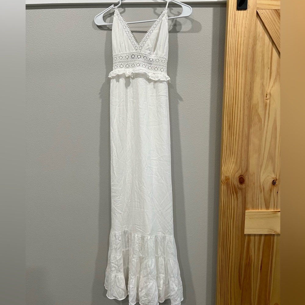 White embroidered maxi dress